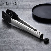Steak clamp 304 stainless steel clamp resistant high temperature silicone anti - hot food clamp barbecue clamp