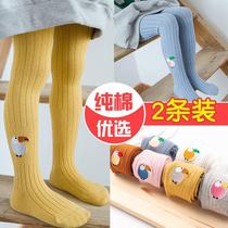 Children pantyhose baby girls leggings spring and autumn cotton thick outer wear western style girl lian jiao dance socks