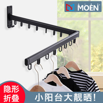 Invisible drying rack indoor folding wall hanging window telescopic Black outdoor push-pull clothes rack balcony hanging clothes hanger