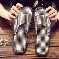 Japanese JULIPET linen slippers home summer Indoor women thick-soled wooden floor sandals for lovers cloth slippers men