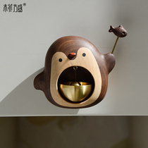 Mu Zuo Fang Sheng Penguin Crab Wind Chime Suction Door Decoration Doorbell Opens Home Copper Bell Fridge Magnet Relocation Gift