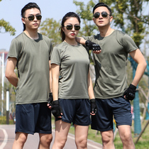 Physical suit Short sleeve suit Mens round neck summer quick-drying shorts Martial arts physical training suit New quick-drying tactical t-shirt