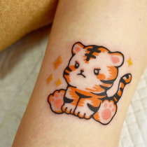 Cute cute tiger tattoo stickers custom DIY childlike men and women cartoon arm long-lasting waterproof ins Wind