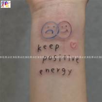 Fruit meter TATTOO smiling expression tattooed stick line English waterproof persistent wrist sticker minimis