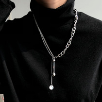 Creative whistle hip-hop necklace double-layer stack wearing trampoline brand with titanium steel does not fade male tide pendant Joker