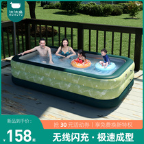 Swimming pool Household automatic inflatable baby baby children swimming bucket Family adult children folding paddling pool Large