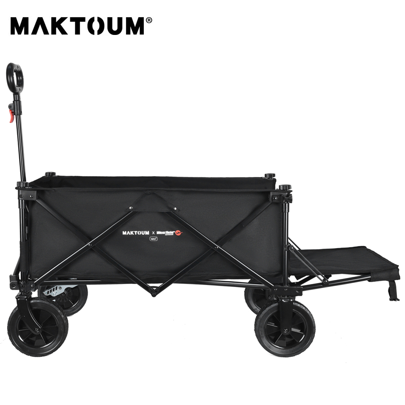 Maktoum Camping Vehicle Outdoor Campsite Folding Outward Camping Cart Pushcart Floor Stand Gathering