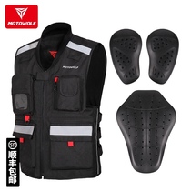 Motorcycle wolf motorcycle reflective vest Off-road motorcycle anti-fall knight safety clothing Motorcycle riding vest can be customized
