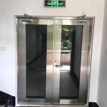Glass fire door office Class-A custom installable steel stainless steel measuring safety door ground spring door