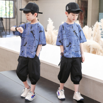 Boys Summer Suite 2022 New Yangqi Children Fashion Children Fashion Childrens handsome Boy Leisure Two sets