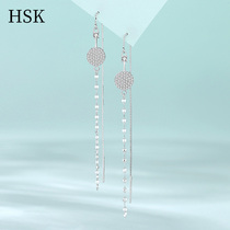 Summer sterling silver ear wire 2021 New Tide temperament Net red Chinese style earrings advanced atmosphere long earrings