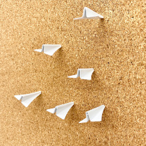 ins three-dimensional airplane pin cork board message board nail creative iron Photo Wall felt decoration I-shaped nail 6