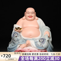 The Millver pendulum The Han white jade stone sculpted great belly of the Buddha Buddha statue laughed Buddhas shop opening to the living room Xuanguan