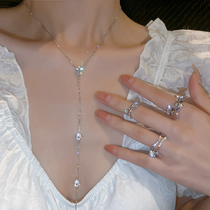 Y zirconium fluid necklace female luxury lavish design of the new tide chain decorative chain in 2023