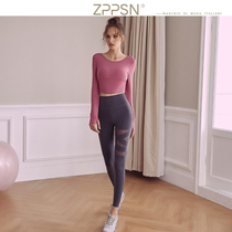 ZPPSN Yoga Suit Women's Suit Tight Running Sexy Mesh Temperament Skinny Long Sleeve Professional Sports Fitness Suit
