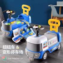 Can ride a taxi stroller twist car children's car new toddler car track parking toy car