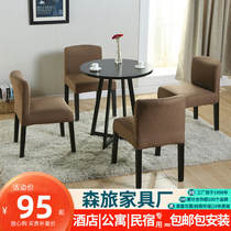  Simple negotiation table Sales office Clubhouse reception Wooden table and chair combination Cafe small round table Hotel hotel dining table