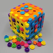 Childrens big particle mushroom nail cube interspersed board educational toy 2-3-5 year old baby early education intelligence development