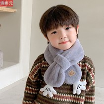 Childrens scarves autumn and winter mens and womens baby plush collar cute super cute child windproof thick imitation rabbit hair neck sleeve