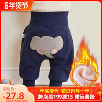 Baby big butt pants autumn and winter boys new velvet pp pants foreign baby pants Winter Childrens trousers thickened