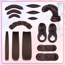 Qianxin silk Hanfu wig dark brown wig bag twist bag Spice bun costume style wig hair hair bag