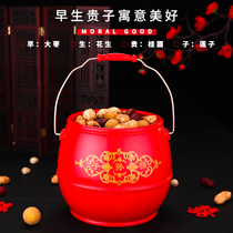 Son and Sun Bucket Marriage Dowry Marriage with Red Bucket Toilet Dowry Birth Piece Preparation of Wedding Supplies