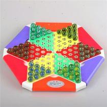 Childrens checkers large student chess and card toys early education puzzle table game hexagonal marbles
