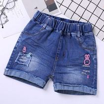 Ten-year-old girl denim shorts 2021 summer girls medium and large children thin fashion hot pants girls casual pants
