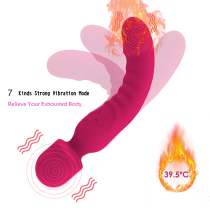 Heating Dual Vibrator AV Magic Wand Adult Sex Toys for Womans