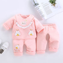 Newborn thin cotton-padded clothes spring and autumn suits early baby clothes female baby 0-3 months monks