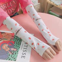 Girl sunscreen ice sleeve thin ice silk sleeve cute girl ice sleeve cartoon printing outdoor UV thin