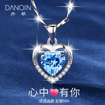 S999 sterling silver necklace female summer light luxury niche eternal heart pendant 2021 New choker birthday gift