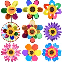 New childrens kindergarten stall selling toys outdoor cartoon double-layer sunflower traditional windmill