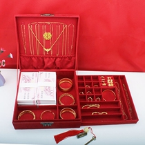 Mention of the four gold and one drill Courtesy Box Engagement Three Golden Color Ceremony First Accessories Box Hardware Gift Box Wedding Escort Exclusive High-end