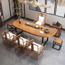 New Chinese Solid Wood Tea Table Chair Combination Modern Simple Office Reception Tea Table Tea Table Utilita Tea Table Home