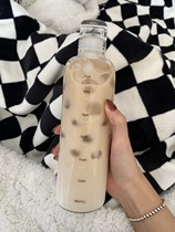 Japan JULIPET time scale glass water glass female high face value transparent outside with portable large capacity carry-on cup