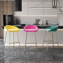 Nordic light luxury bar chair modern simple Net red cashier front desk iron commercial mobile phone shop special high foot stool