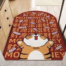 Lucky floor mat for the new year little tiger silk ring door porch carpet semicircular new year wear-resistant non-slip door mat