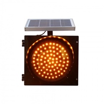 Solar LED speed limit high traffic road reflective film sign warning column flash light Slow word yellow flash light