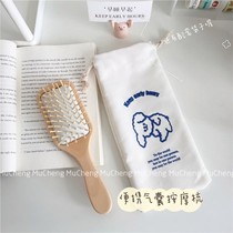 ins Simple log color air cushion massage comb with bag Anti-static girl adult children portable cute hair comb