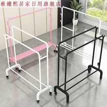 Assemble the shelf simple style into the home hanging hanger floor bedroom drying rack household folding wardrobe clothes Bar