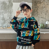 Zhongdai child hooded thin sweater clothes autumn 2021 childrens coat boy foreign style new spring and autumn clothes
