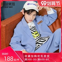 HIPHOPBOY Hip Hop Boy Small Suit Set Spring and Autumn Handsome Boys Two Pieces Mid-Big Boy Autumn Jacket