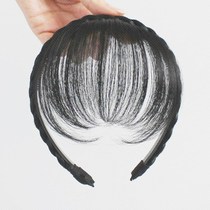2021 New Korean female fake air Qi banghai with hair braided hair hoop thin wig women fake head curtain flow Sea New