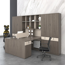 High cabinet desk finance staff office face to face double simple modern staff table table and chair combination