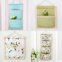 Cotton and linen hanging bag creative home storage bag fabric hanging wall hanging door rear dormitory multi-layer storage bag