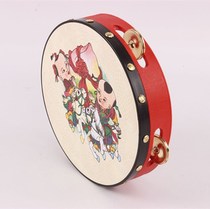 Childrens hand-cranked tambourine money drum kindergarten teacher large and small tambourine plastic Xinjiang dance tambourine