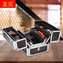 Hardware Home Plastic Large Number Portable Electrician Multifunction Maintenance On-board Box Containing box Three-layer Toolbox Aluminum