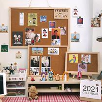 Noteboard hanging wall on ins Wind cork board creative photo wall board dormitory decoration message board Net red note board