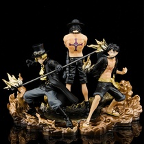 One piece three brothers Luffy Ace Saab hand-made decoration model Anime birthday gift set